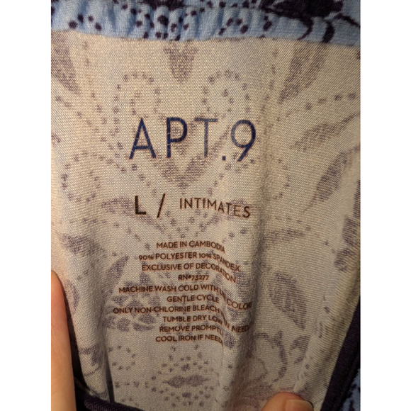 Women's APT. 9 Light Blue Navy Floral Chemise Slip Dress Size L - Picture 2 of 3